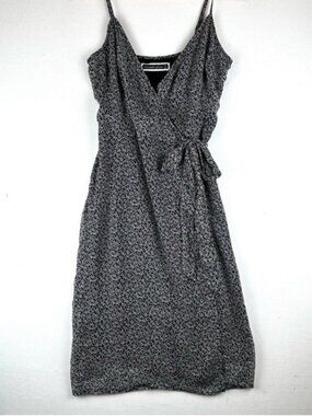 Sleeveless Grey Wrap Mini Dress - Unbranded